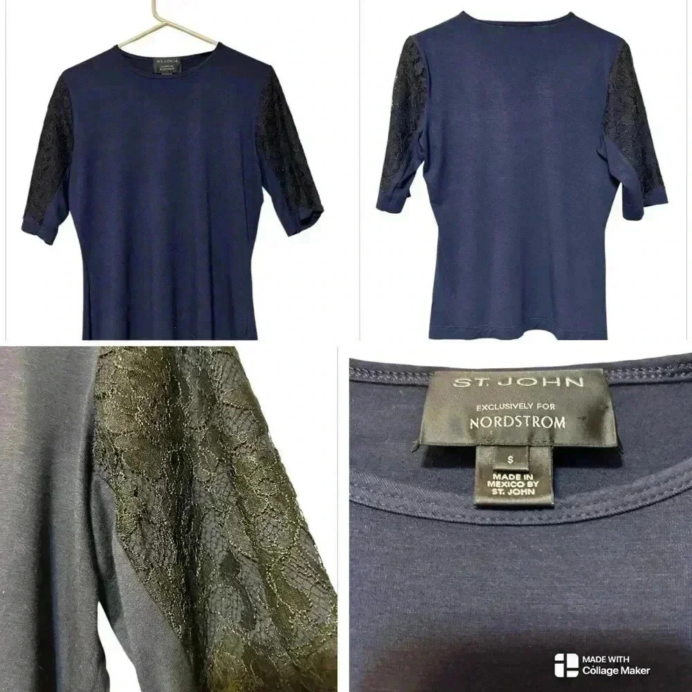 St. John viscose and lace top